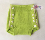 14.12.B-Baby pants : ten buttoned Green